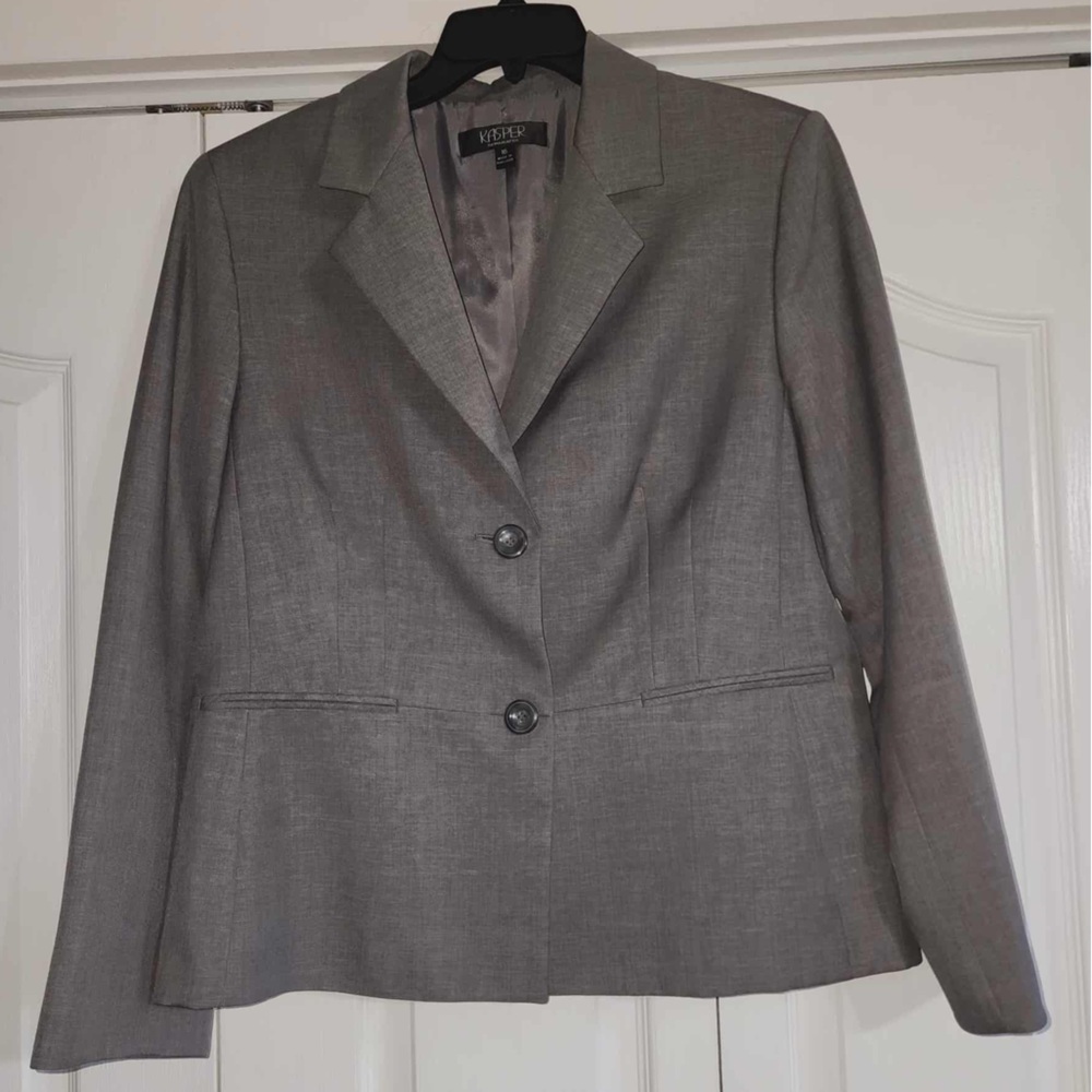 Kasper Gray Two-Button Blazer